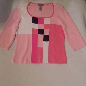 Pink patchwork sweater
